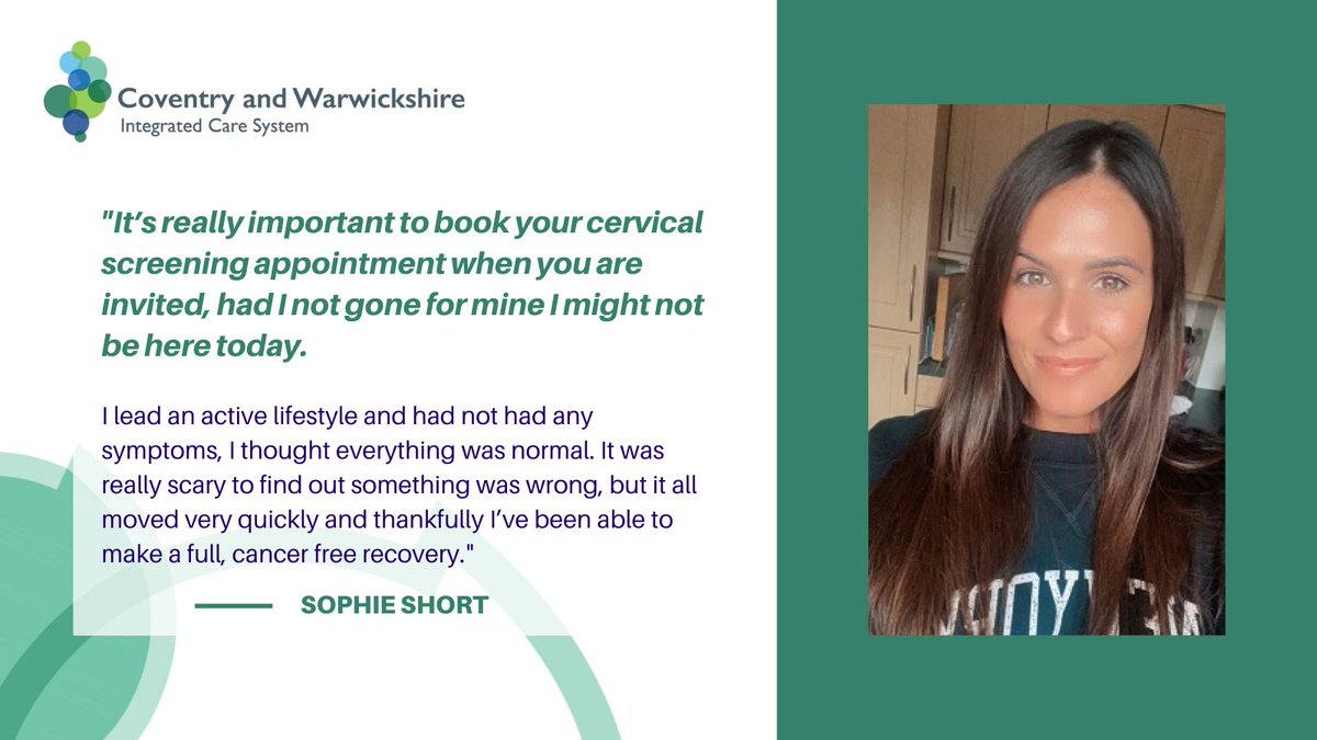 Attending her regular cervical screening appointment saved Sophie Short’s life in 2019. “It’s really important to book your cervical screening appointment when you are invited, had I not gone for mine I might not be here today." Read her story bit.ly/3woCsdE #CSAW2023