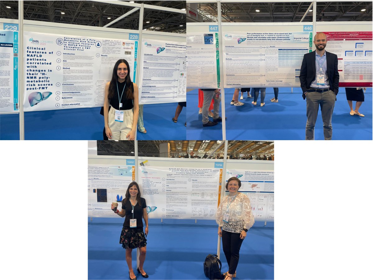 Great to see our #NAFLD team @IHepatology @ImperialMDR out in force at the posters session today @EASLnews #ILC2023, covering everything from #GutBarrier to #GripStrength to #FMT! @penny_manousou @ForlanoRoberta @NadeenHabboub