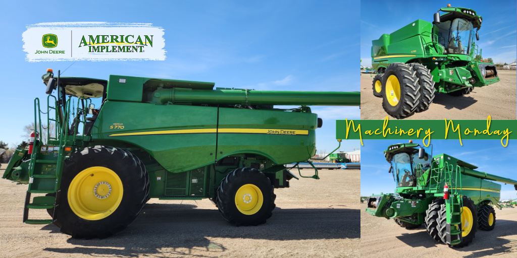AmericanImp's tweet photo. Check out our #MachineryMonday!
2020 John Deere S770 Combine
$368,000 | 5.75% Fixed for 60 Mos eligible
Visit: https://t.co/6cjTEA7b9s
.
#S770 #johndeereS770 #johndeereusedequipment #combine #usedcombine #usedcombineforsale #johndeere #johndeeredealer
#AmericanImplement https://t.co/VKrbZH4aHp
