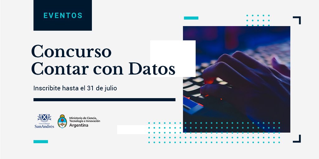 funsadosky's tweet photo. Participá del concurso #ContarConDatos organizado por @UdeSA y @ciencia_ar.

Este espacio de visualización de datos científicos tiene abiertas las inscripciones hasta finales de julio. 

Desde #Sadosky participaremos como parte del equipo de jurados. https://t.co/fbpRmFxZJU https://t.co/eOQrCzMgAW