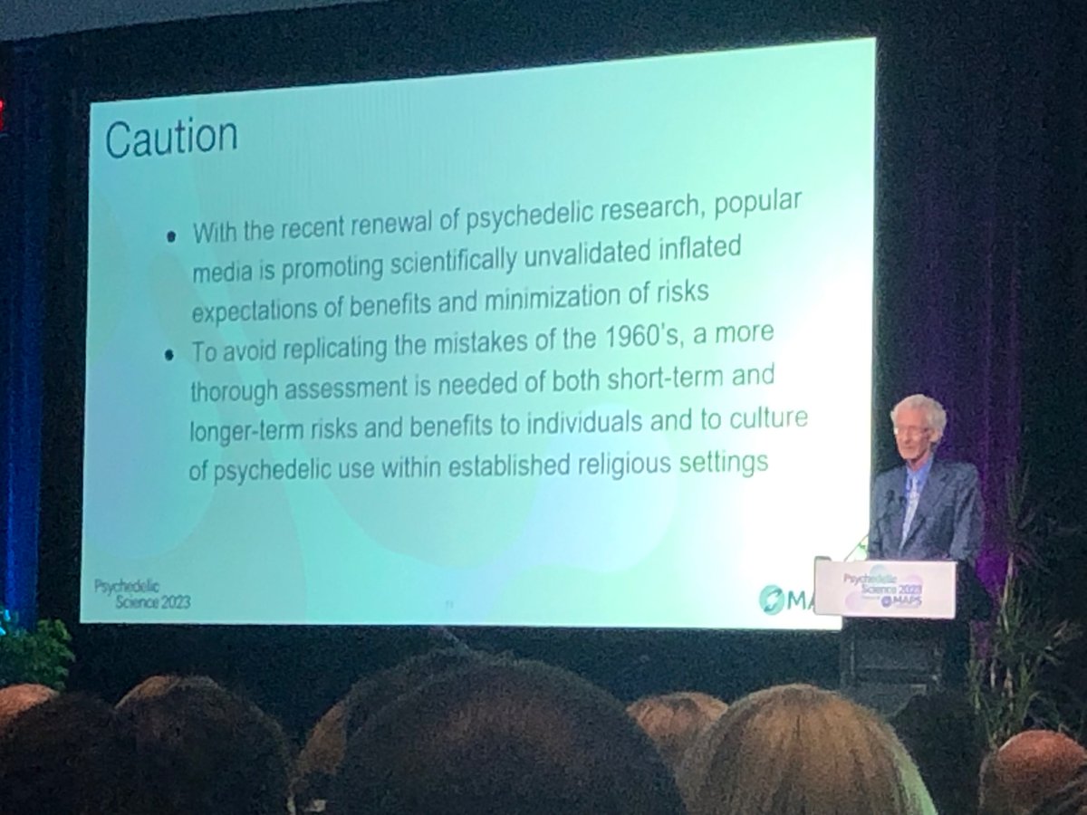 ‘Some people think there are no risks. No. There are catastrophic risks’. Right on Roland Griffiths #psychedelicscience2023