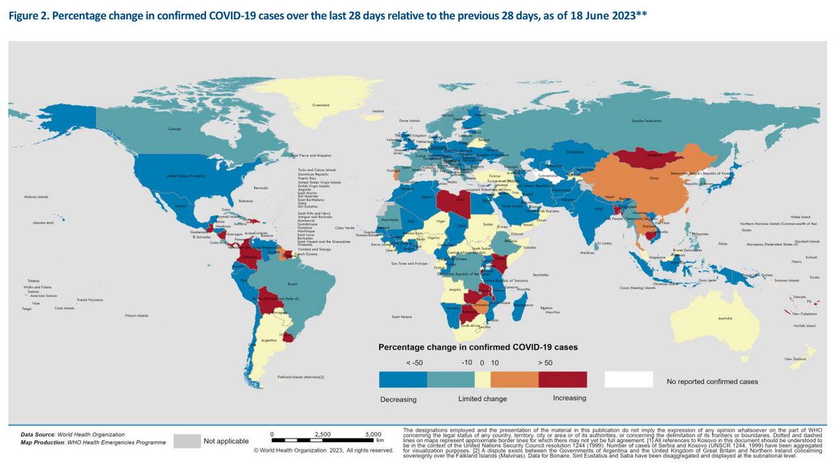 WHO: Global SARS-CoV-2 hotspots to 23rd June 2023: