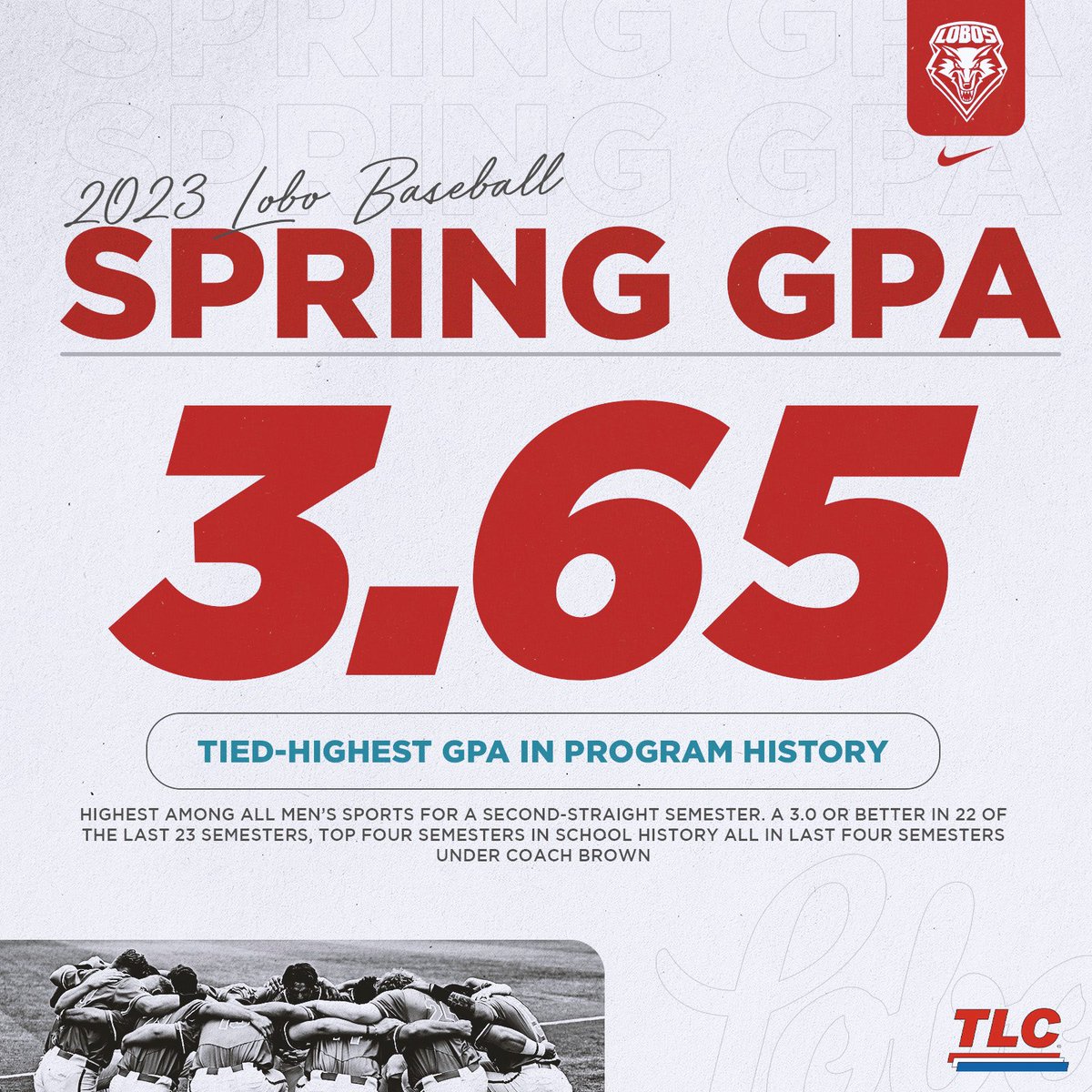 The only thing better than our team batting average this year was our team GPA 🔥

Read More: bit.ly/3XjVIWC

#GoLobos 🐺⚾️