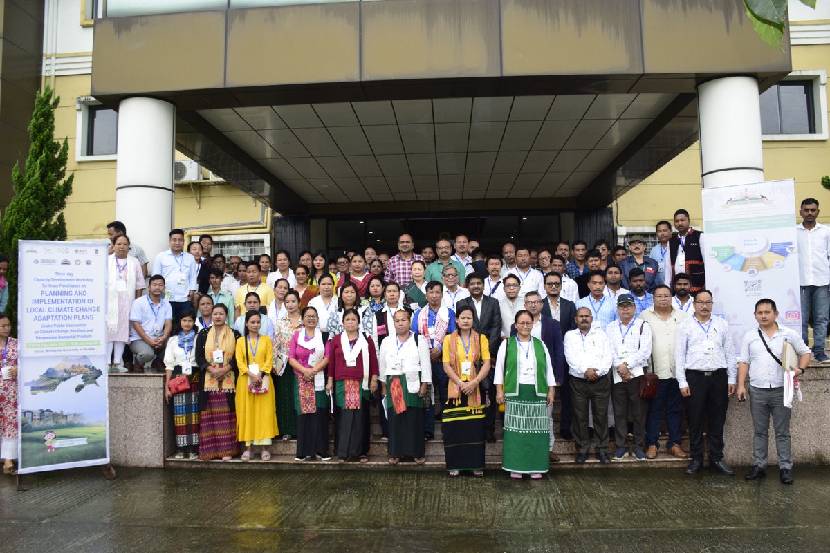 PakkeDec47GoAP's tweet photo. A Three-Day  Workshop for Gram Panchayats on Planning and Implementation of Climate Change Adaptation Plans under Pakke Declaration has started on 21st June, 2023 in Arunachal University of Studies Namsai. Particpated by ZPCs, GPCs of Lohit Basin, Arunachal Pradesh @CMOArunachal https://t.co/lokaZxVf1M