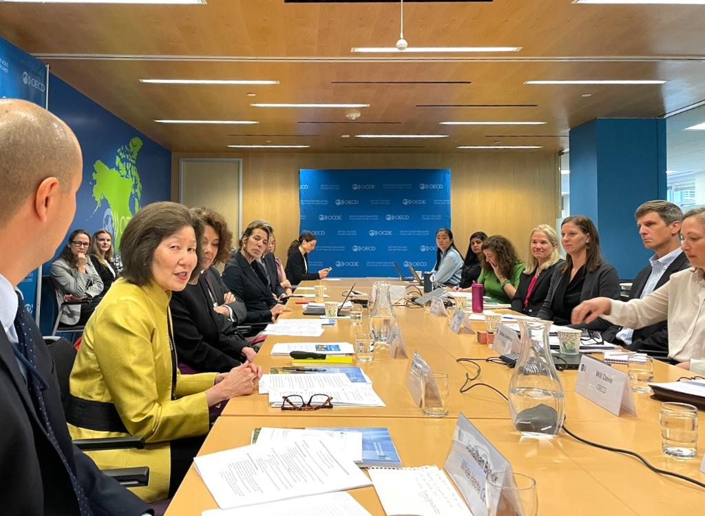 Happening now! The launch 🚀 of the public release of the @OECD_ENV - U.S. Environmental Performance Review (EPR) 📖 2023 features recent environment trends, with a focus on #marinelitter, with remarks from @OECD_ENV, @StateDept, and @EPA’s Assistant Administrator Jane Nishida