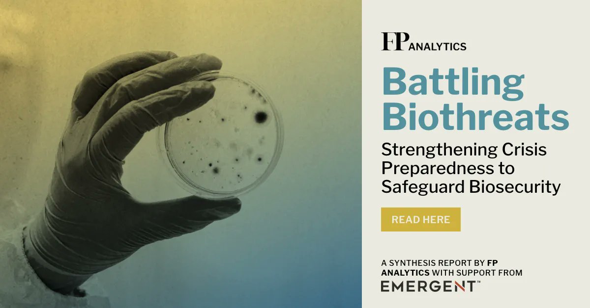 ForeignPolicy's tweet photo. Over the course of 2023, FP Analytics engaged stakeholders and experts to game out responses to potential threats to global health security. Explore key findings in the new FP Analytics synthesis report, produced with support from @EmergentWeGo: https://t.co/5zF81gwHXn https://t.co/VRsq26hO1r