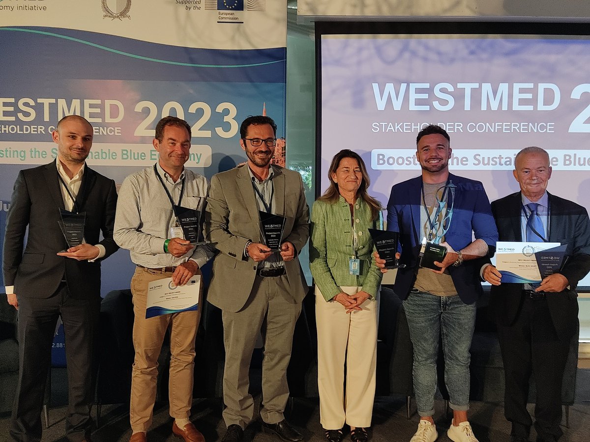 Congratulations to the #WestMED 2023 Project Award winners: 🏆 NewTechAqua 🏆 Galatea 🏆 Marine Hound 🏆 Bleu Adapt and the ultimate winner... 🏆We are blue schools More info will follow. @EU_MARE @cinea_eu