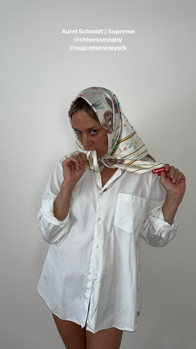 Chloë Sevigny for the Supreme Trash Silk Scarf by Aurel Schmidt