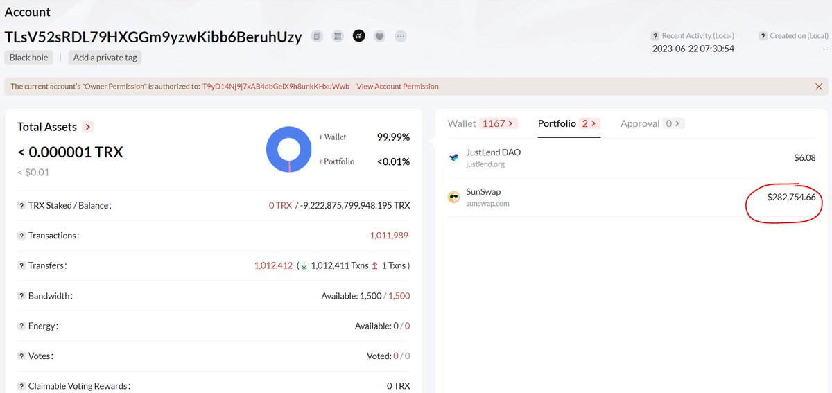 <a href="/justinsuntron/">H.E. Justin Sun 👨‍🚀 🌞</a>  You ever see on <a href="/TRONSCAN_ORG/">TRONSCAN</a> under the official burn address that it has a portfolio?

Well 99% of it came from us at divs.io as we sent all the LP tokens to the burn address to ensure there will always be a market to buy &amp; sell $DIVS

#ownerless