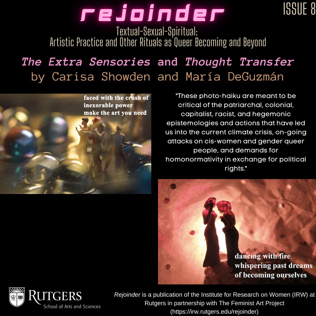 Rejoinder Issue 8, featuring Carisa Showden and María DeGuzmán, is available online now. Please use the link in bio to start reading!

#irw #irwrutgers #rutgers #rutgersuniversity #textual #spiritual #queer #feminist