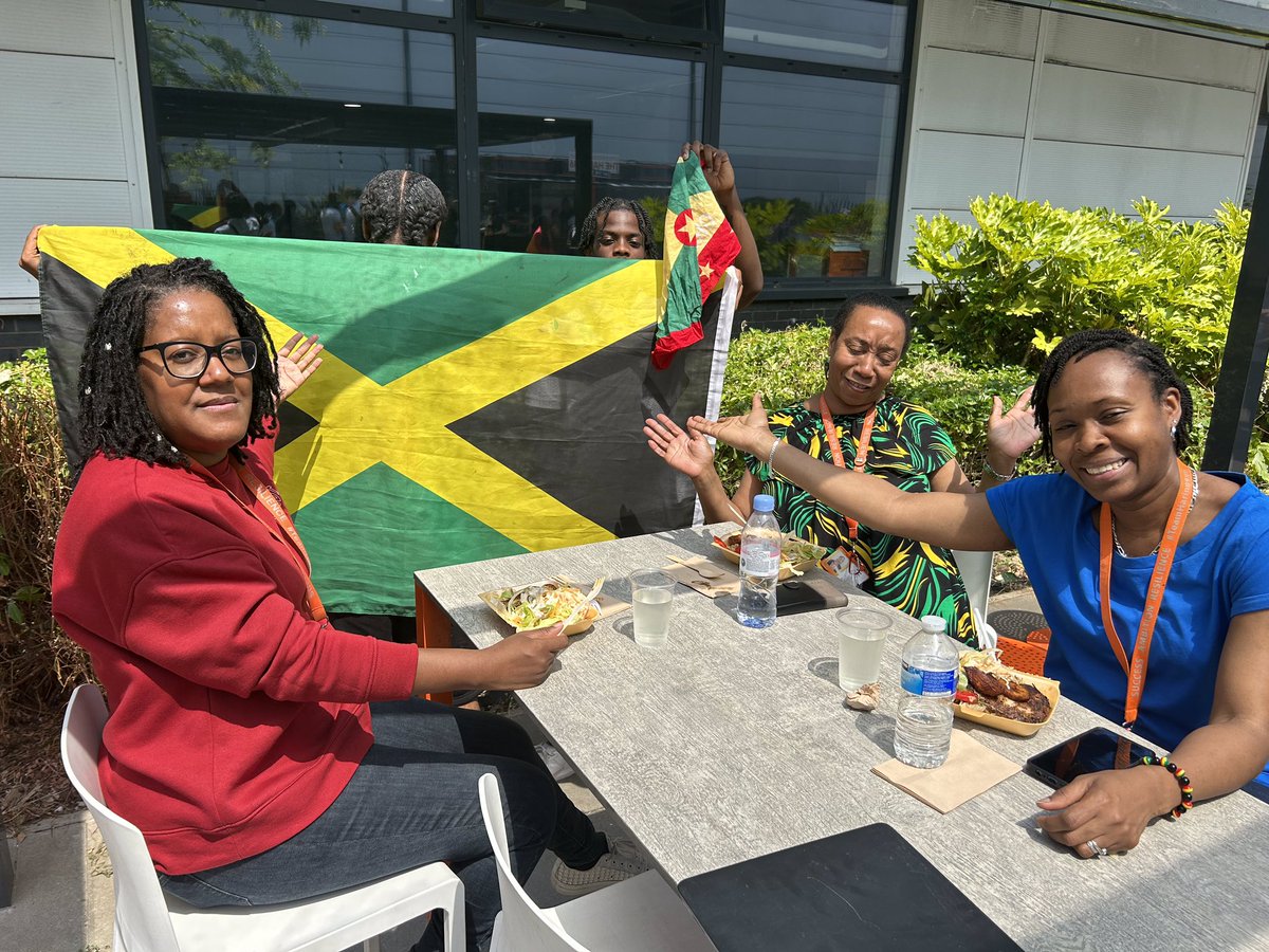 Haringey6thForm's tweet photo. #TeamHaringey6 celebrated the UK’s DNA #Windrush75 - for the amazing contribution and achievements of the Windrush generation and their descendants - we played #Dominoes and had a Caribbean inspired meal while wearing bright colours #RepYourFlag #WindrushDay @75Windrush https://t.co/mi0hkt0gMg