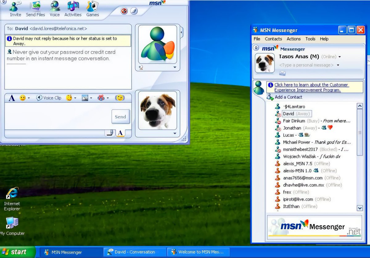 RetroTechDreams's tweet photo. MSN Messenger https://t.co/Qla21oFm6m