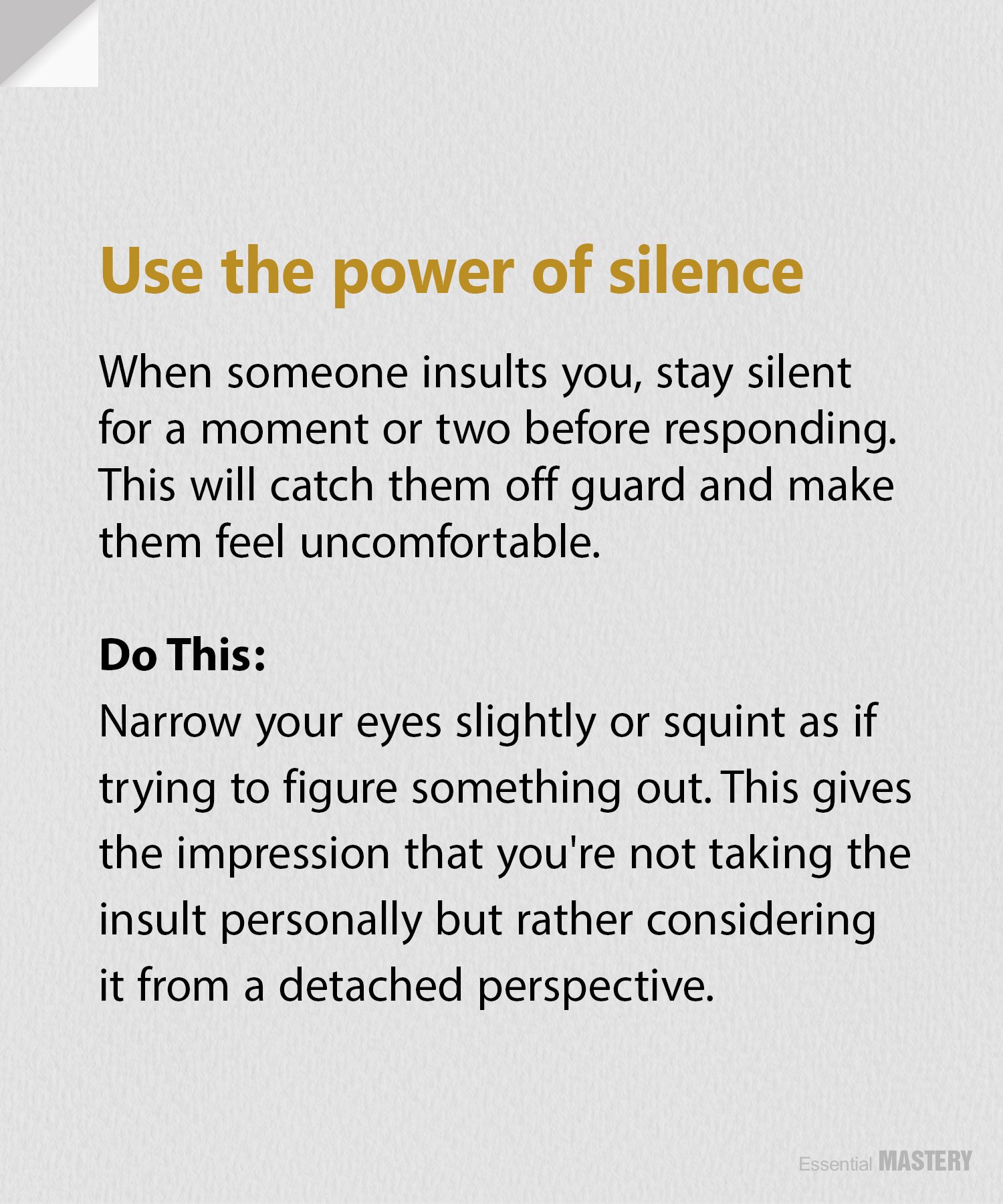 Essential Mastery on Twitter: "How To React When Someone Insults You