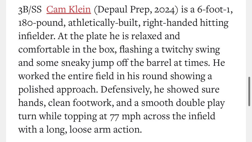CamKlein6's tweet photo. Great experience at PBR Chicagoland Open last week at Triton College. @PBRIllinois @DePaulPrepBSBL @teams_elite @PBR_Uncommitted https://t.co/23RdsECDWm