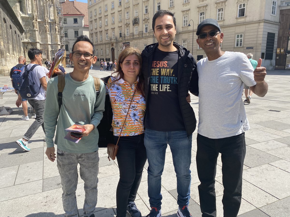 We were recently ministering in Vienna, Austria. We shared the gospel, prayed, and gave out Bibles and literature. It felt like a mini-revival. Thank you for your faithful prayers. 

#AmbassadorOfHope #BuildingPeople #SpreadingHope #PrayForEurope

buildinternational.org/give