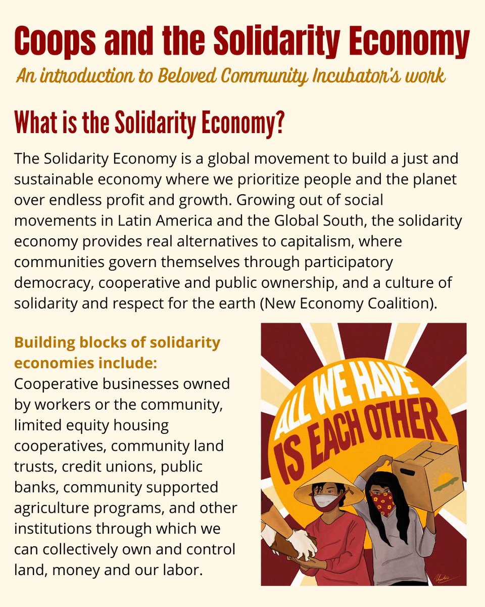 DC_BCI's tweet image. This year you’ve heard a lot about our advocacy work. Today, we want to introduce you to our work with worker cooperatives and the role they play in the solidarity economy! 

Over the next few months we will be spotlighting the coops we work with so stay turned! 1/3