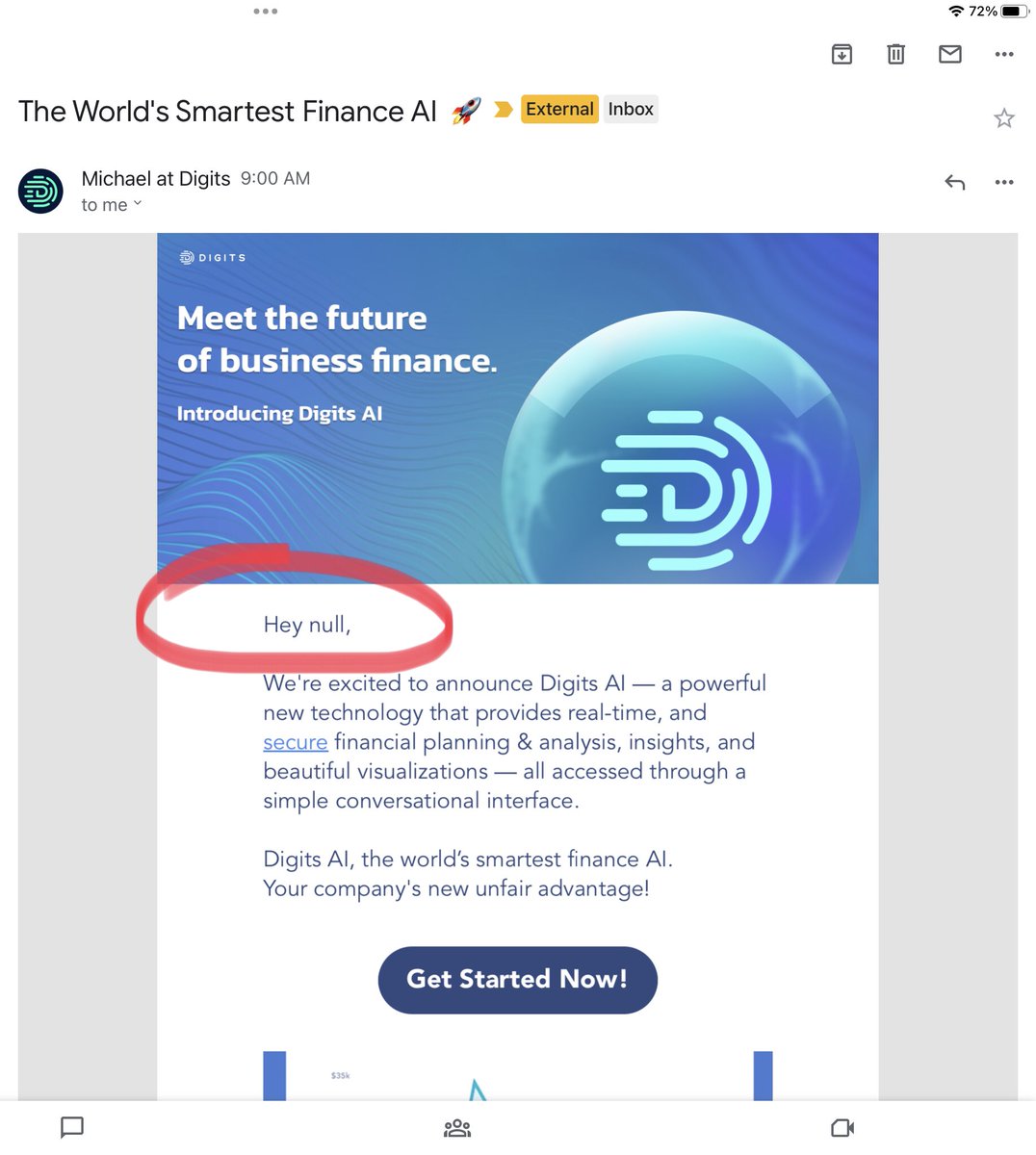 VCs seem to be throwing money at AI startups.

I’m wondering who is backing this brilliant AI company, claiming to be “The World’s Smartest Finance AI 🚀

Because my name isn’t “null”🤔