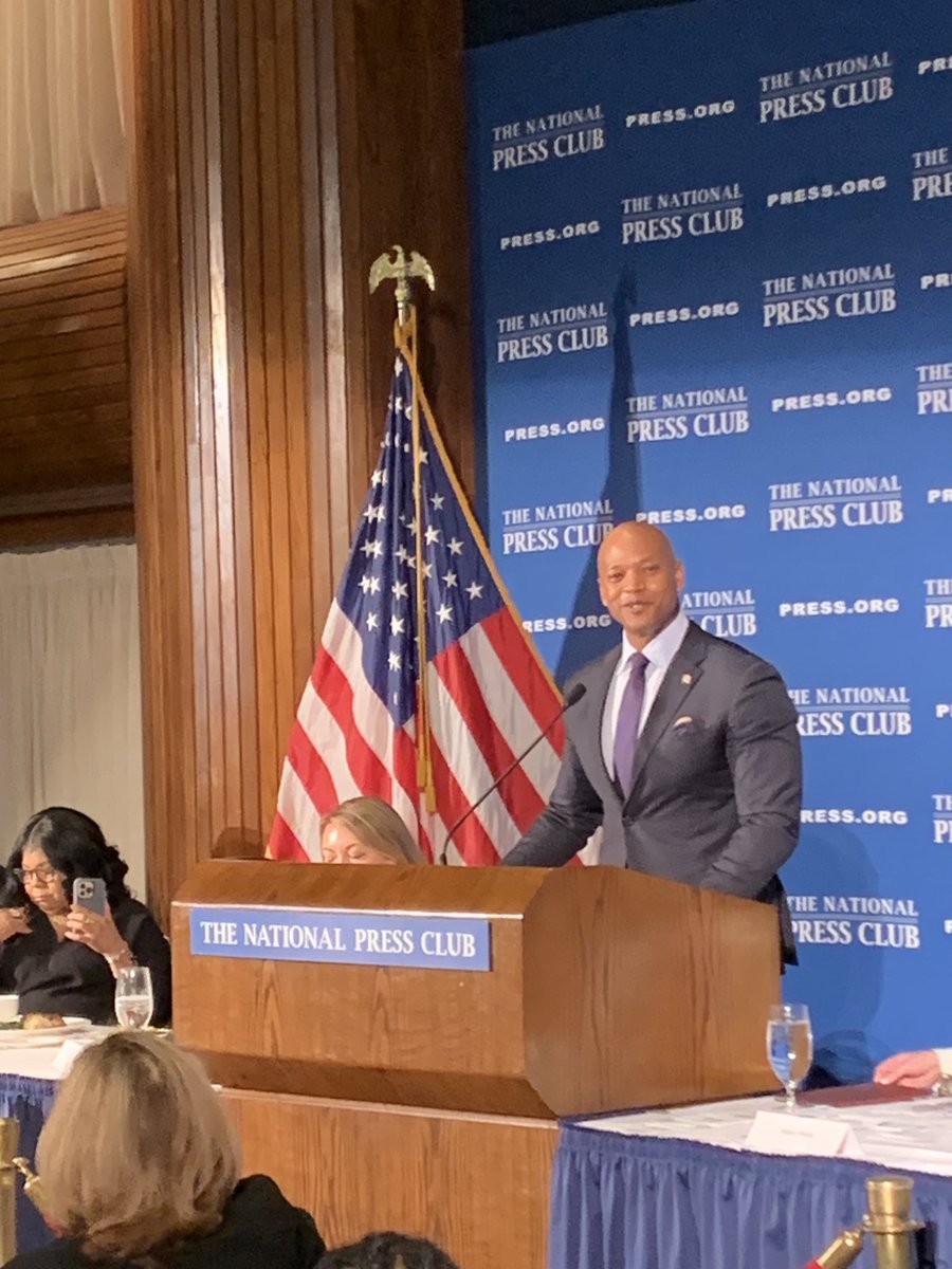 Maryland Governor ⁦<a href="/iamwesmoore/">Wes Moore</a>⁩ speaking at ⁦<a href="/PressClubDC/">National Press Club</a>⁩: Democracy depends on a fully free press. “Our country needs a free press” to set out truths, not myths.