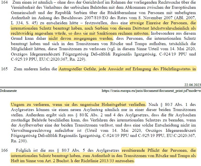 Wiebke_Judith's tweet photo. Wie kann es bitte sein, dass das @BMI_Bund online behauptet, dass es keine #Haft in #Asylverfahren an den #Außengrenzen geben kann, weil Asylsuchende ausreisen könnten, obwohl der #EuGH zu #Transitzonen in #Ungarn das Gegenteil entschieden hat? https://t.co/29poTlAtDn https://t.co/kdyCAtyynP