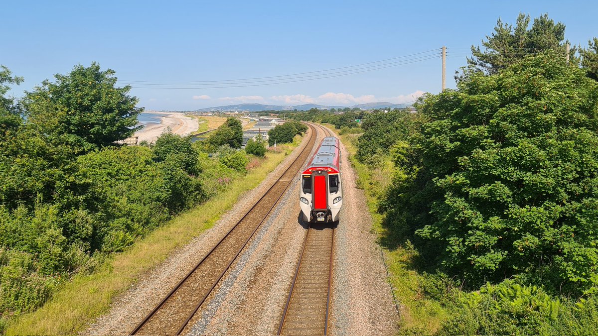 The new @tfwrail train heading from #Abergele towards Conwy on this beautiful sunny evening ☀️🚄 #trains #northwales #tfw