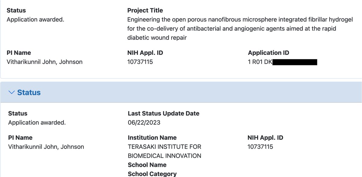 I'm so excited to share that I received my first RO1 grant. Thank you.. Prof. Jingwei  Xie, @khademh  for your immense support. I'm also thankful to @shrikezhang @Dr_ASingh @AinslieLab for the good advice I've received in my career. #RO1 #newPI #NIDDK #NIH #TIBI