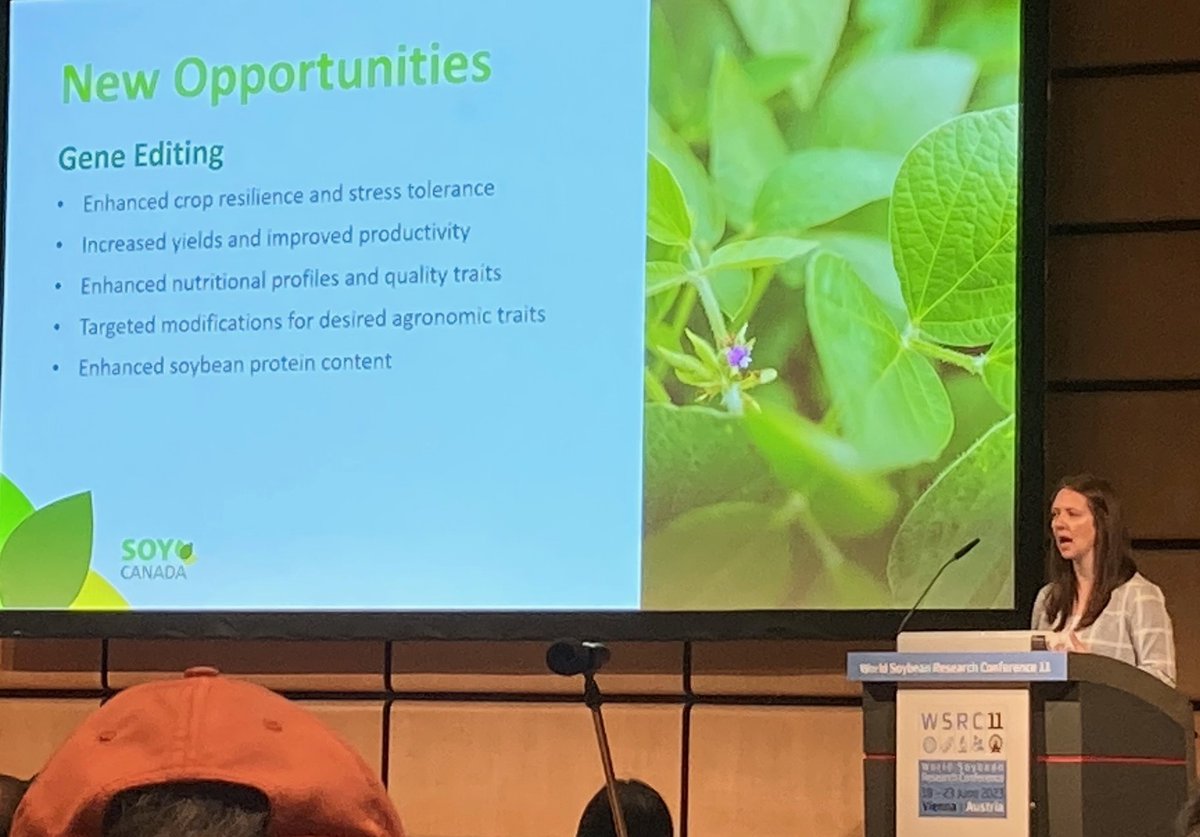 This week we're connecting with the soy world in Vienna at the World Soybean Research Conference where @NMackellar is sharing where our industry is headed. #cdnag is well represented with Dr. Istvan Rajcan from @plantagguelph at @uofg presenting the technology driving CDN soy