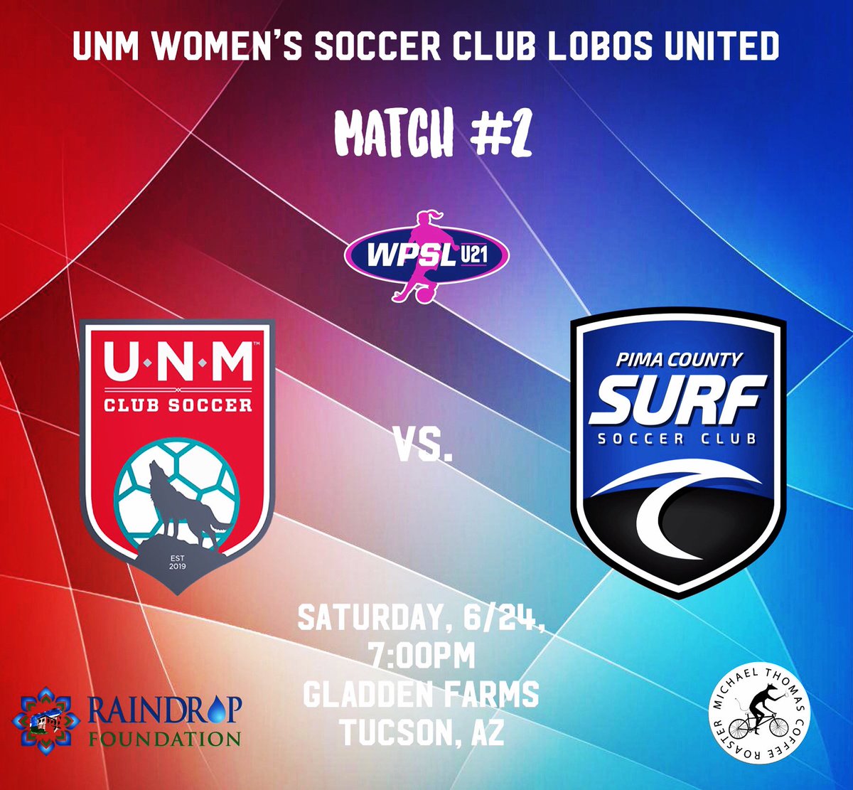 UnmClub's tweet photo. On the road again this weekend for Match 2 of the @WPSLU21 season in Tucson AZ vs Pima County Surf. Let’s go! ⚽️💪🐺

#nmsoccer #newmexicosoccer #nmwpsl #wpsl #lobosunitedwpsl #womenssoccer #golobos #wpslu21 https://t.co/39fWi7twHK