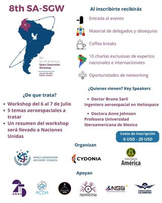 Las conclusiones de este importante workshop serán llevadas a las Naciones Unidas para contribuir a las conversaciones sobre el desarrollo del sector aeroespacial en el mundo🌍

¡INSCRIPCIONES ABIERTAS! ➡️ spacegeneration.org/8th-sa-sgw-202…

#UAméricaEsCiencia