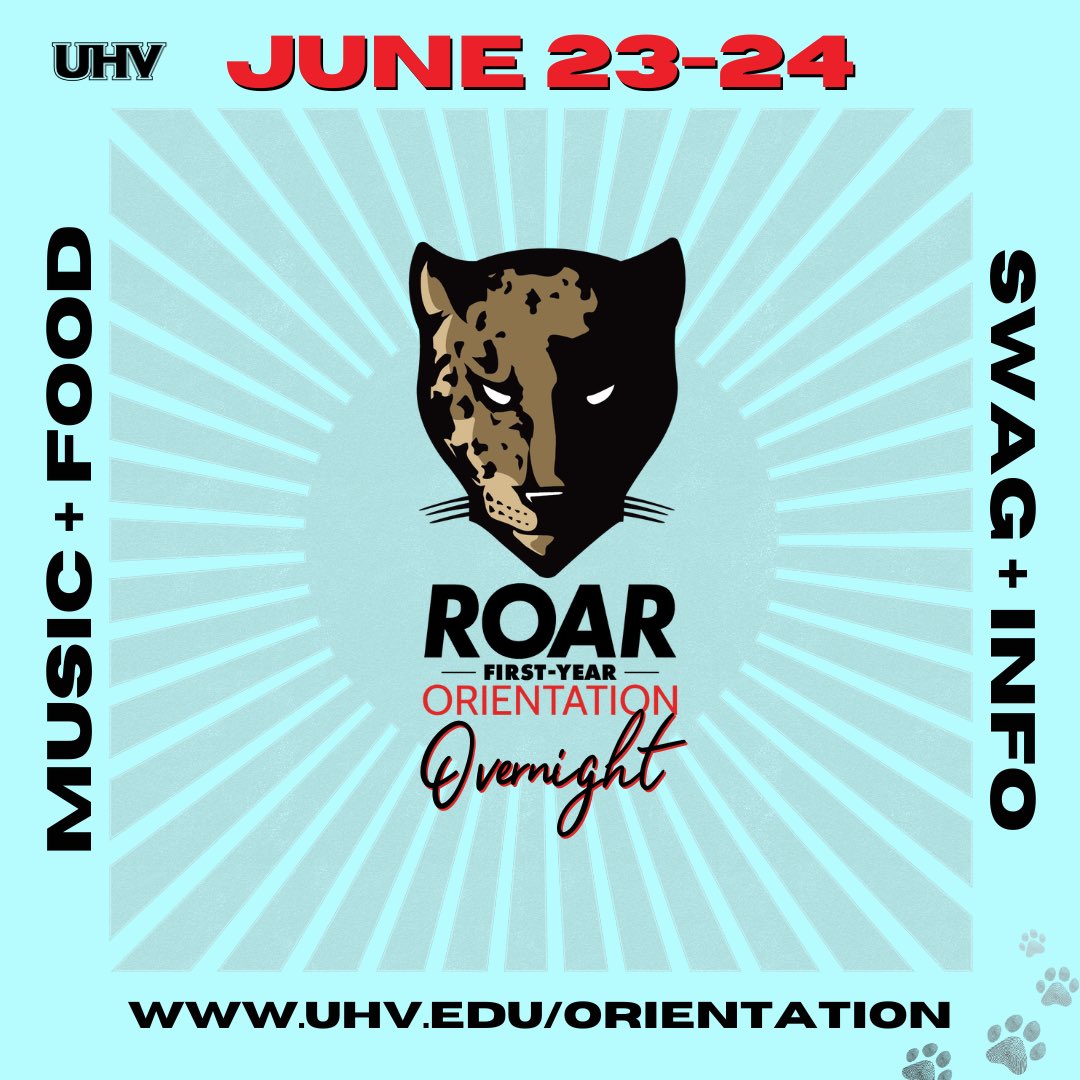 UHVorientation's tweet photo. The registration deadline to secure campus housing for our June 23-24 ROAR First-Year Orientation, Overnight session is Thursday at 5 p.m. Our entertainment for the weekend includes the Flying Debris show, Jake Truss, and Stephanie Ross. FMI, visit https://t.co/PdKsAM0LYi. #UHV https://t.co/Pv4B5LsaXg