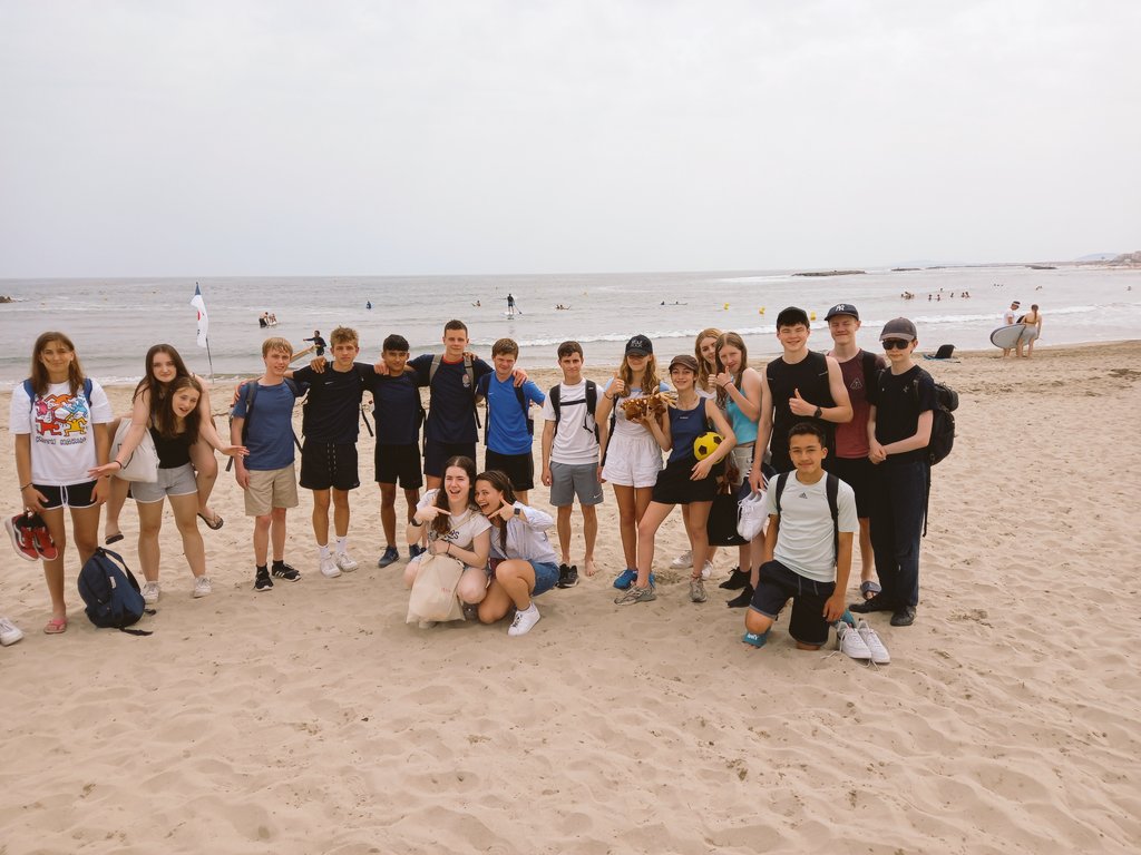 ChartersMfl's tweet photo. A belated post from yesterday (looks like the tweet didn't post properly!) What better way to relax after a morning's French lessons than at Palavas beach? Lots of swimming, beach games and ice cream enjoyed by all 🏊‍♀️⚽️🍦😁 https://t.co/hHdMACKh66