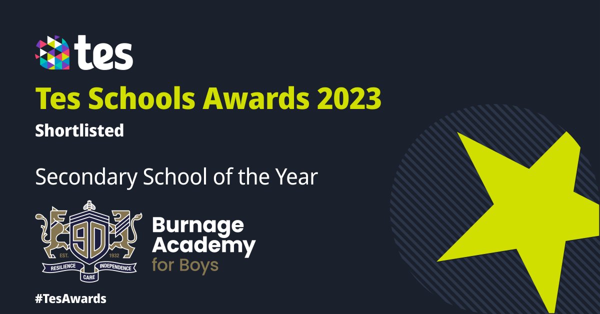 Tomorrow evening we head to London for the @tes #TesAwards.

We've been nominated for Secondary School of the Year. 

Wish us luck!