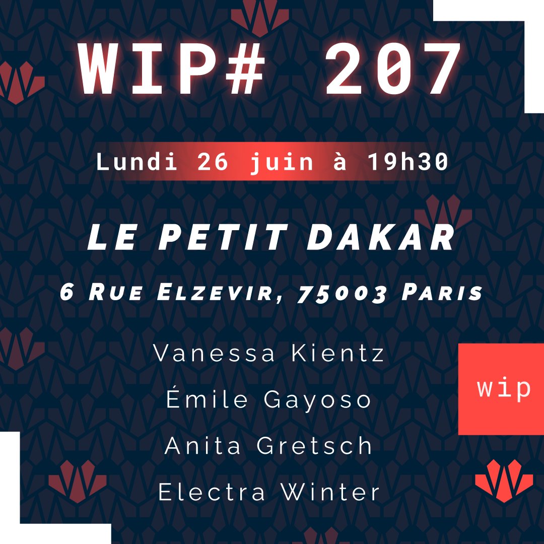 agencewip's tweet photo. #alertetalents : 4 auteurs viennent nous lire les extraits de la #litterature en #workinprogress ce lundi : 
#VanessaKientz, #EmileGayoso, #AnitaGretsch, #ElectraWinter

cc @jeannieraymond, @elizaza6, @soniarolley, @BeauchefVictor, @KarimMiske, @Jachonov, @KarthalaEdition https://t.co/nB1TAgGpvJ
