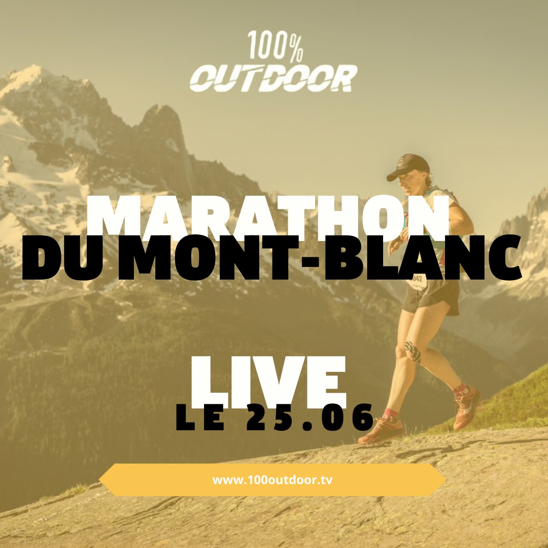 🏃‍♂️Ce dimanche 25 juin, rejoignez-nous dès 6h30 sur 100% Outdoor pour la diffusion gratuite du @MarathonMtBlanc🏔️ Vibrez d'émotions et d'exploits sportifs pendant 42 kilomètres ! 🌟 #marathondumontblanc #marathon #montblanc #100outdoortv #sport #sportoutdoor #Outdoor