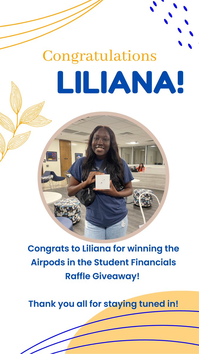 UTAmoney's tweet photo. Thank you to everyone who participated in the Student Financials Summer Raffle! Be sure to keep an eye out for details on our upcoming fall event! Congrats on your new AirPods, Liliana!
Mav up! https://t.co/k8zbYJzlt2