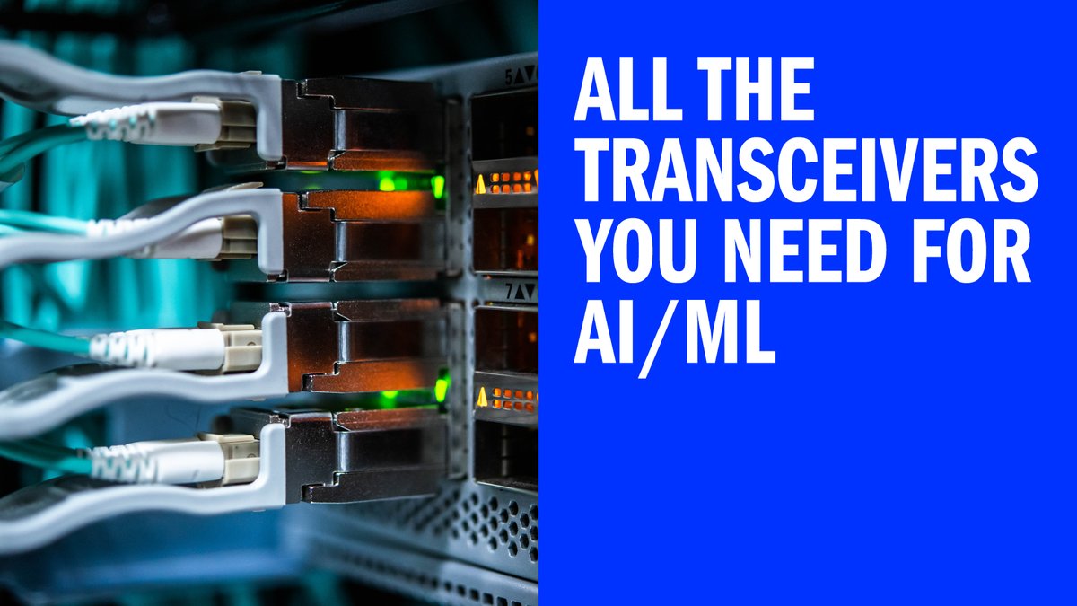 CoherentCorp's tweet image. Building out your datacenters for AI/ML? Check out Coherent’s full range of transceiver solutions to meet your needs. bit.ly/3XnjSzt
 
#Datacenters #OpticalTransceivers #CoherentInnovates