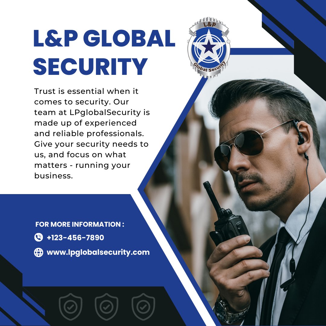 lpglobalsec's tweet photo. 🕵️ Trust is essential when it comes to security. Our team at #LPglobalSecurity is made up of experienced and reliable professionals. Give your security needs to us, and focus on what matters - running your business. https://t.co/imaWPHLTUl https://t.co/vvJCAN0J58