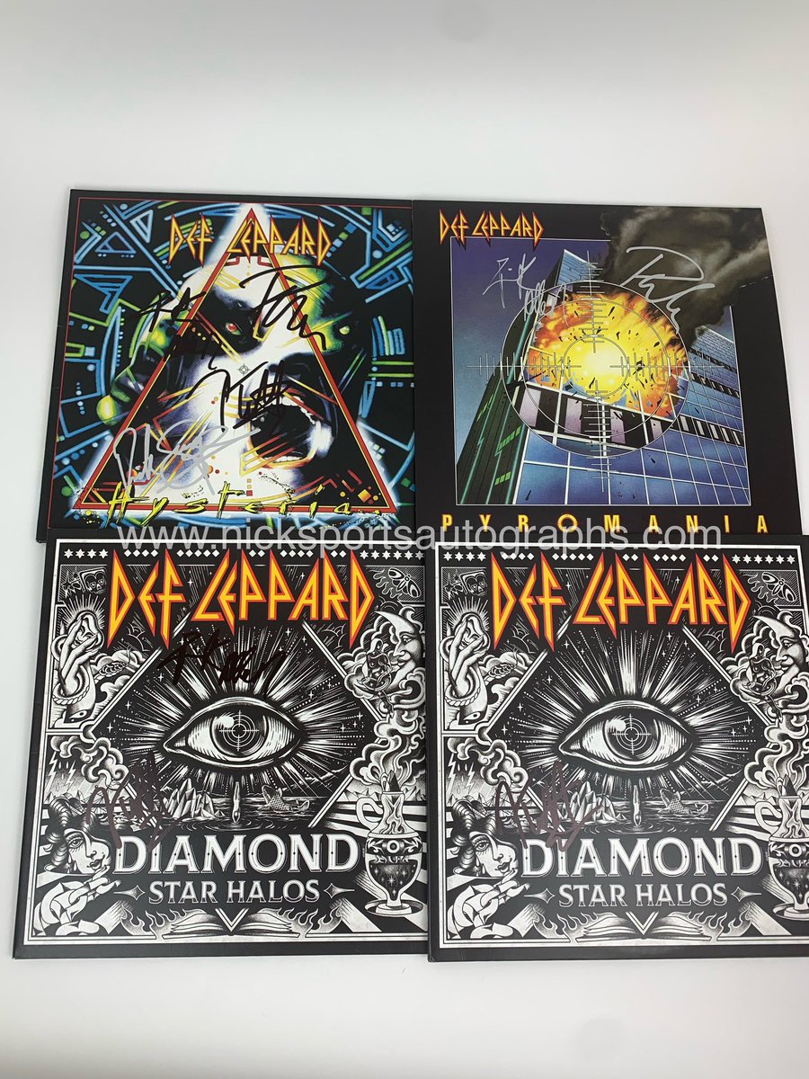 Recently obtained autographs of Legendary Band, Def Leppard #DefLeppard #PourSomeSugarOnMe #Hysteria #Animal #Photograph #Pyromania #DrasticSymphonies #LoveBites #JoeElliott #DiamondStarHalos #RockOfAges