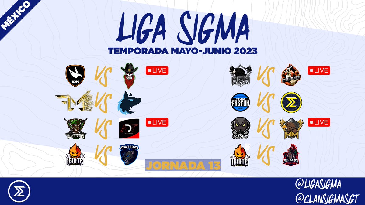 LigaSigma's tweet photo. Jornada 13 de la #LigaSigma 🏆

Hoy y mañana se juegan estos partidos que son vitales para todos, ¡éxito a los participantes! https://t.co/6zoHDYnF6c