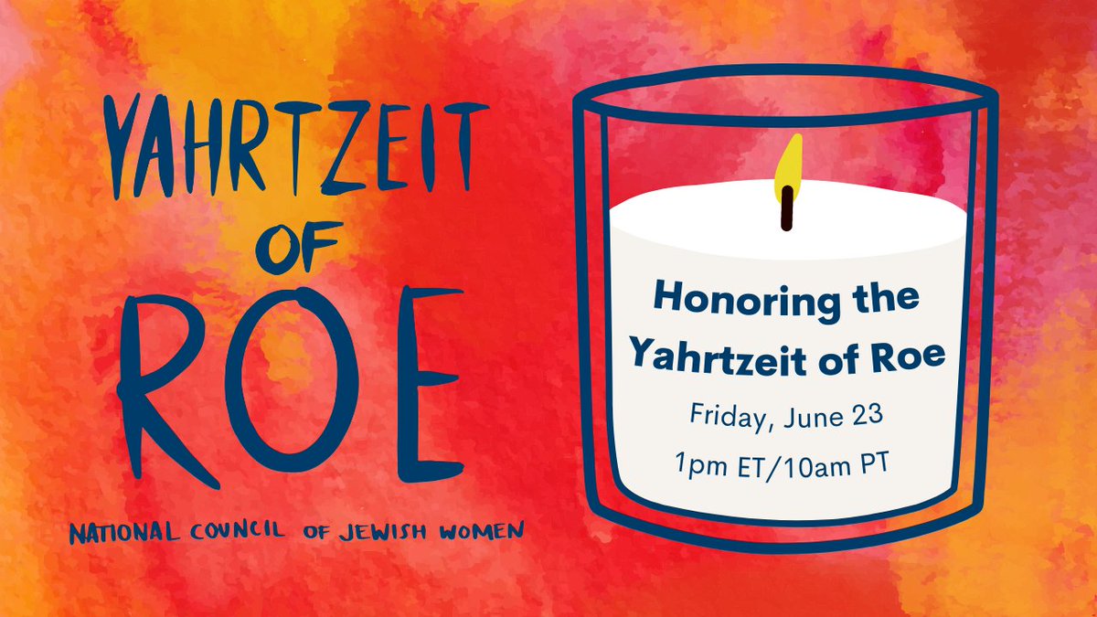 In Judaism, there is a custom to mark the anniversary date of a death, the Yahrtzeit, by lighting a candle as a reminder of the loss and to bring light into a dark period.

Tomorrow is the anniversary of Dobbs, and we are proud to join <a href="/NCJW/">National Council of Jewish Women</a> to honor the #YahrtzeitOfRoe.