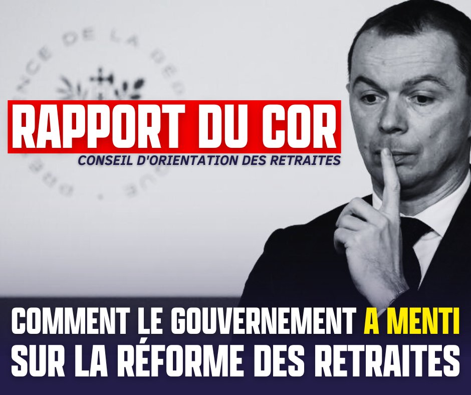 Le nouveau rapport qui fait très mal au gouvernement.

Le COR publie aujourd’hui les résultats de son dernier rapport sur notre système de retraites. C’est éloquent : les macronistes sont définitivement désavoués.

On décrypte ça ensemble ⤵️