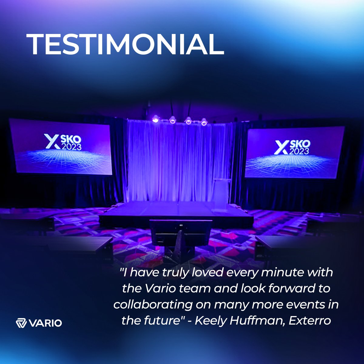 Varioproduction's tweet image. We played a significant role in crafting the primary general session, and efficiently managed eight simultaneous breakout sessions that occurred alongside it. Thank you for your glowing review, Keely! We look forward to collaborating on many more successful events in the future.