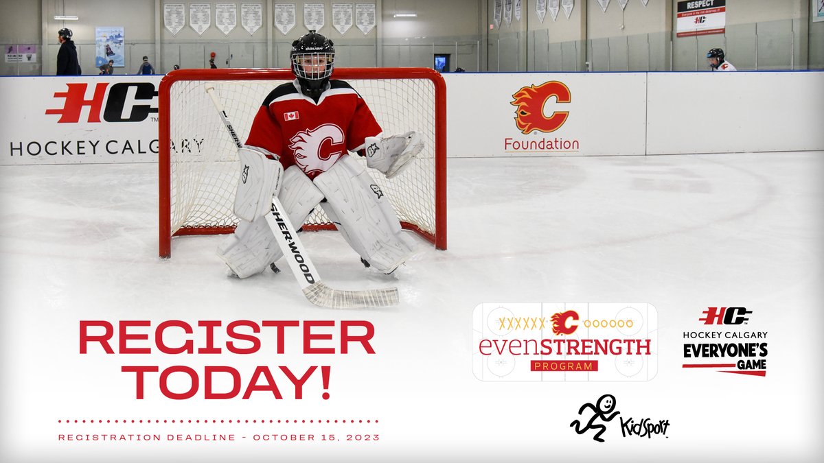 The Flames EvenStrength Program is back! 🔥

The Flames Foundation, <a href="/hockeycalgary/">Hockey Calgary</a> and <a href="/KidSportCalgary/">KidSport Calgary</a> have partnered to help alleviate the cost of playing hockey for children who face financial barriers of participating in sports.  

Register today! 🏒

hockeycalgary.ca/registration/f…