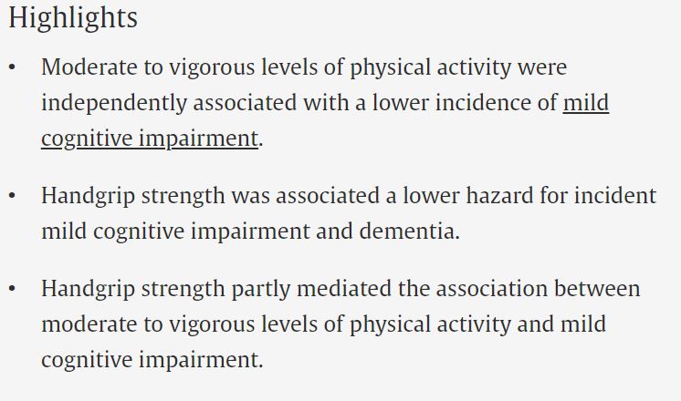 NEW: Handgrip strength, physical activity and incident mild cognitive impairment: 10 yrs follow-up data sciencedirect.com/science/articl…