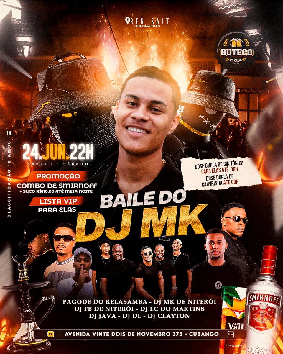 Baile do DJ MK 

Nesse sábado estaremos repletos de atrações.
Muito pagode com @gruporelasambaoficial 

E coro vai comer com 

💻🎧<a href="/claytondjofc1/">Diferenciado 🧠💣🦅</a> 
💻🎧<a href="/djmkdeniteroiof/"># D J M K 🥇</a> 
💻🎧<a href="/djfbdeniteroi/">Fabricio Machado</a> 
💻🎧@djlcdomartinsofc 
💻🎧<a href="/djdldeniteroiof/">djdldeniteroi🔥🎶</a> 
💻🎧<a href="/djjava22/">@JAVA22🇦🇴🇦🇴🇦🇴</a> 

Já sabe né 
O coro vai comer!!