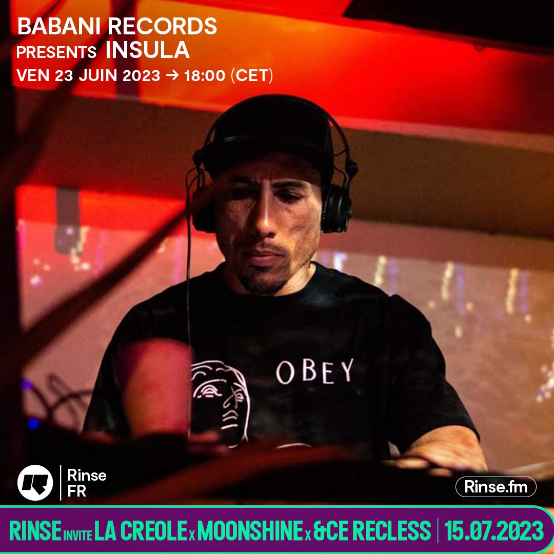 RinseFrance's tweet photo. Il est 18h !

C'est l'heure du show de @Babanirecords qui nous présente #Insula !

🎶
https://t.co/LvUI4ruilK

#verrouillé 🔒 https://t.co/GnEXqQnzYT https://t.co/KTkAQC4WTh