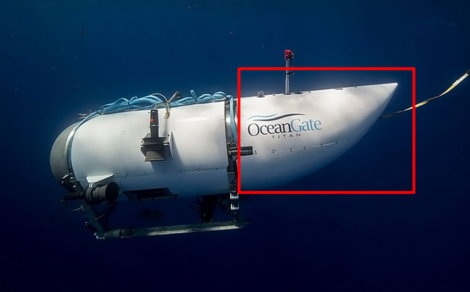 🚨AGORA: A tampa traseira do submersível foi encontrada. Segundo especialista da Sky News, é a parte que inclui o nome 'OceanGate'