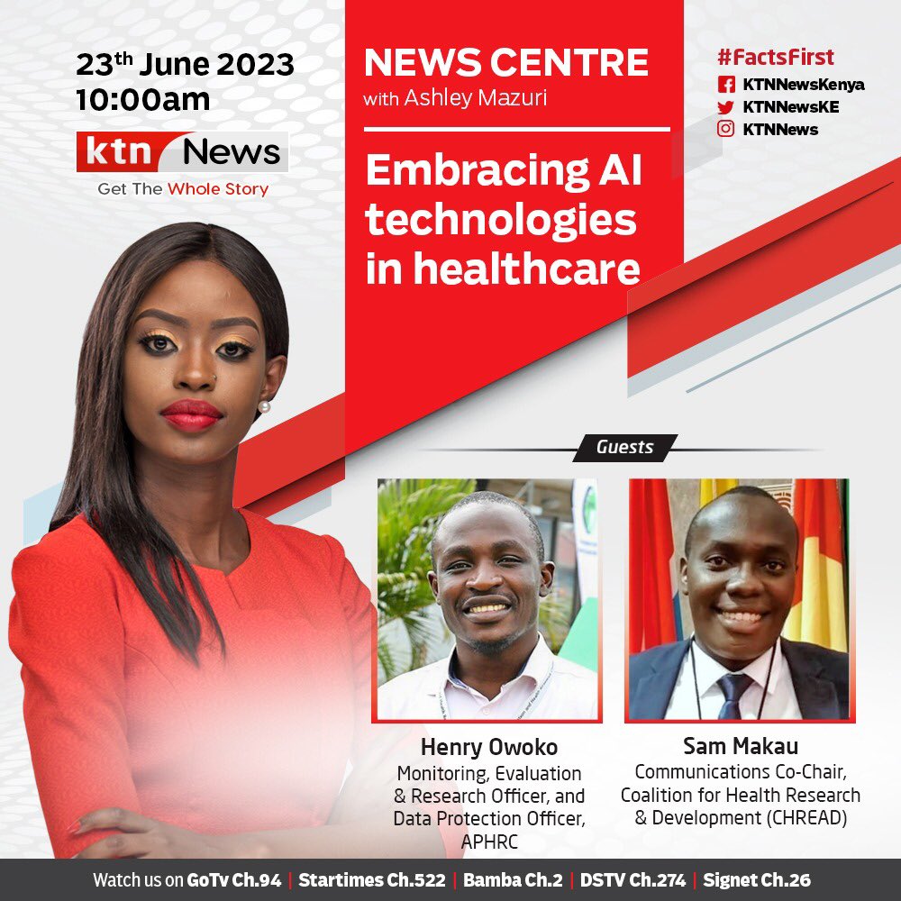And after that, catch them again with @Ashleymazuri on @KTNNewsKE at 10am EAT as they unpack emerging technologies and their impact on health. #WeAreAfrica #APHRC20