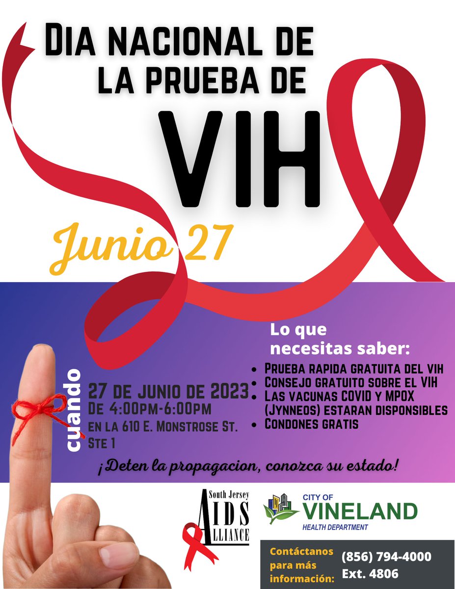 National HIV Testing Day is to spread awareness, get educated on HIV/AIDS and most importantly getting tested! Please share this information to anyone that may benefit from this event. 

Any questions about the event or getting tested, reach out to our nursing team at ext. 4806
