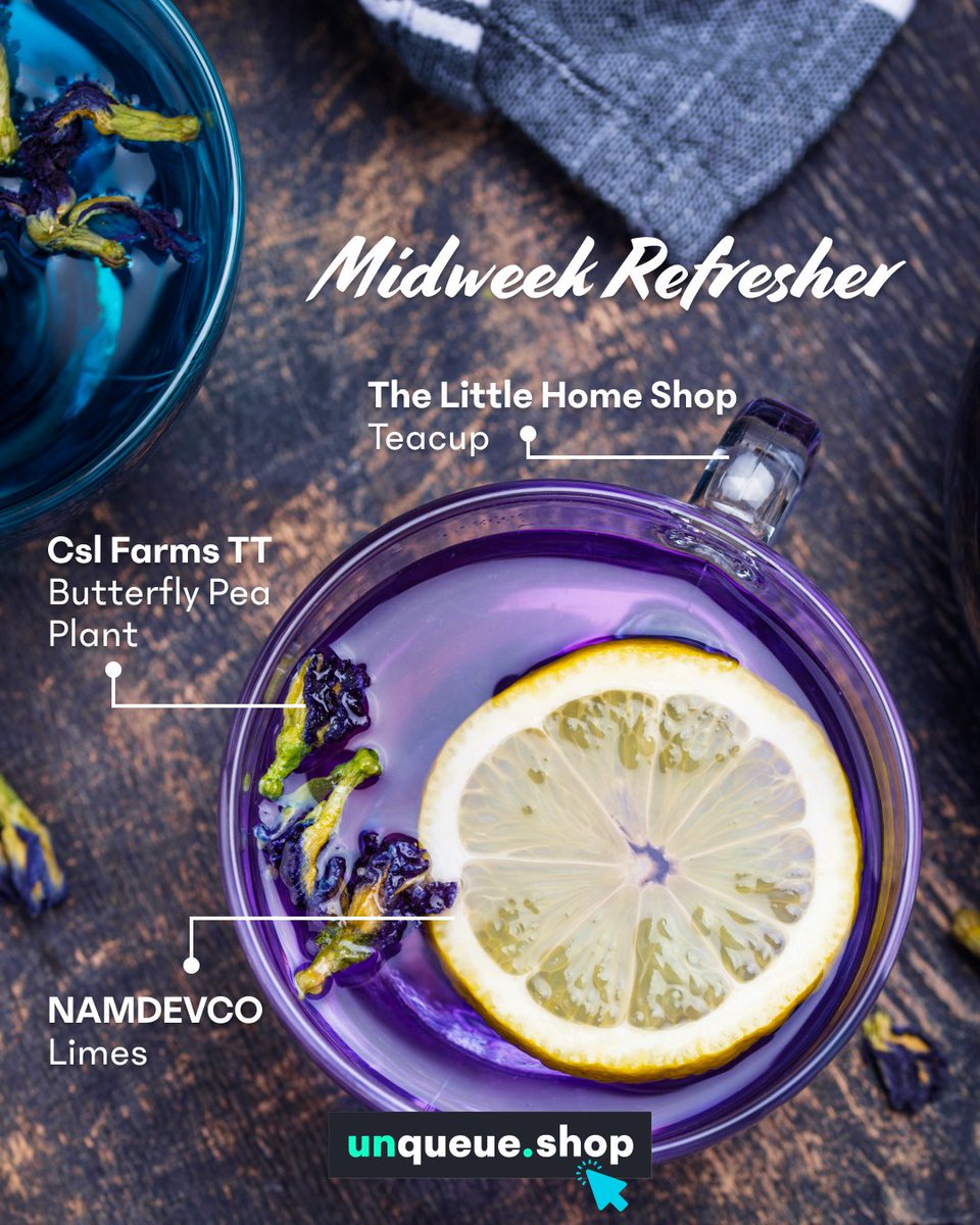 unqueue_app's tweet image. Craving a midweek pick-me-up? Sip your way to refreshment with some butterfly pea tea! 🦋✨
Visit unqueue.shop for seeds from CSL Farms, a teacups from The Little Home Shop, and zesty limes courtesy of the NAMDEVCO Farmer&apos;s Market to give your day a delightful twist.