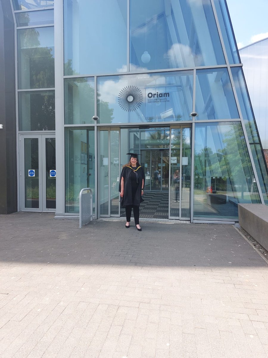 LornaSimps's tweet photo. Fantastic day finally graduating with my Masters!
Thanks to family, friends and those at @HeriotWattUni, @Oriamscotland, @Livingston_AC and @scotathletics for all their support!
Also thanks to current colleagues at @NHSNSS_DaS for kind words!
#Graduation #OnceWattNeverNot https://t.co/XU2S9g7Lso